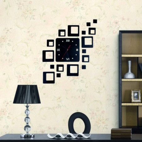 Nalepovací hodiny na zeď čtverec moderní 50x40 cm FIGARO Nalepovací hodiny na zeď čtverec moderní 50x40 cm FIGARO