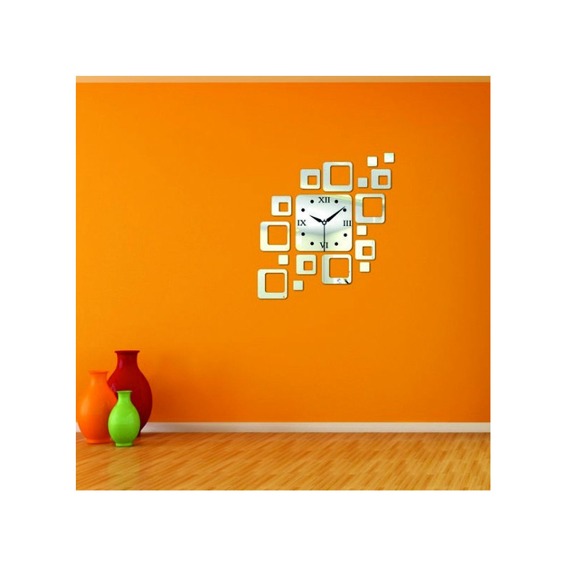 Nalepovací hodiny na zeď čtverec moderní 50x40 cm FIGARO