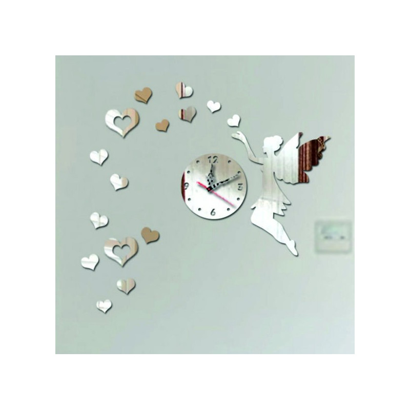 Nástěnné hodiny do dětského pokoje Létající srdce, 40x60 cm