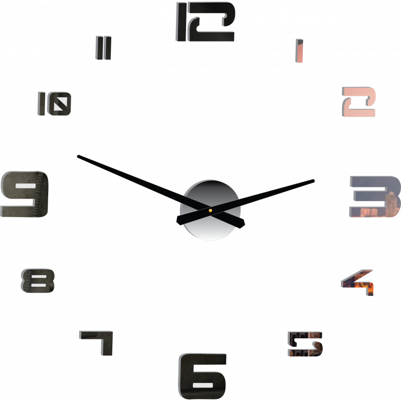 Nástěnné hodiny samolepicí velké plexi DIY STRONGO