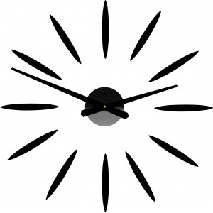 SENTOP - Nástěnné hodiny nalepovací Slunce Paprsky 12P050 černé