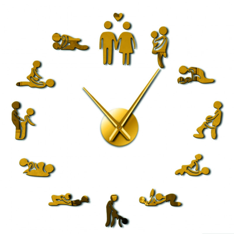 Nástěnné hodiny kamasutra zrcadlové DIY 3D HROBESO