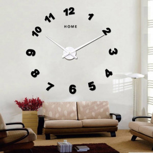 Nástěnné hodiny zrcadlo Nalepovací hodiny zrcadlové čísla DIY NOSPEN 2
