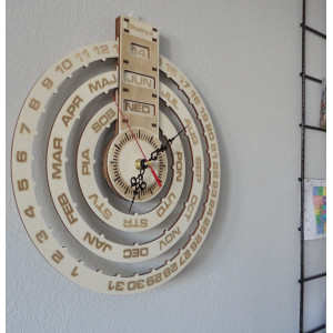 Dřevěný kalendář nástěnné hodiny kalendář ze dřeva gravírované laserem KALENDÁŘ