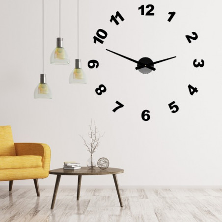 Designové nástěnné hodiny samolepicí PLEXI čísla OPTIC Designové nástěnné hodiny samolepicí PLEXI čísla OPTIC