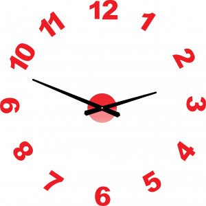 Designové nástěnné hodiny samolepicí PLEXI čísla OPTIC 2