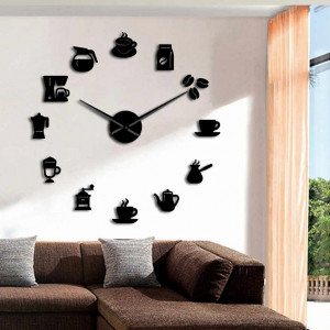 Nástěnné hodiny zrcadlo HOPARTI 3D DIY hodiny jako obraz. 2