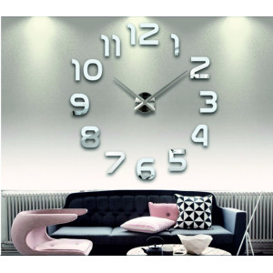 Wall Clock Mirror Large Diy 3d Pena Fox Pmma Modern Adhesive Clocks - Large Diy 3d Wall Clock