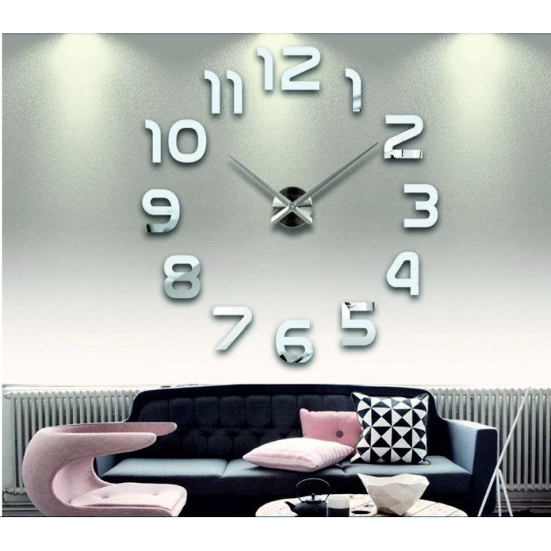 Nástěnné hodiny Kytara moderní nalepovací zrcadlové hodiny DIY GITARA