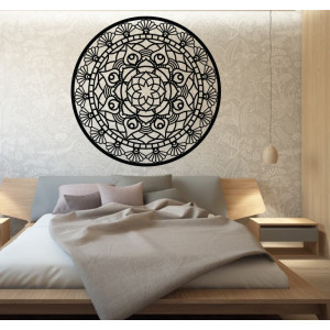 Mandala života kulatá dřevěný obraz na stěnu z překližky SUSEN