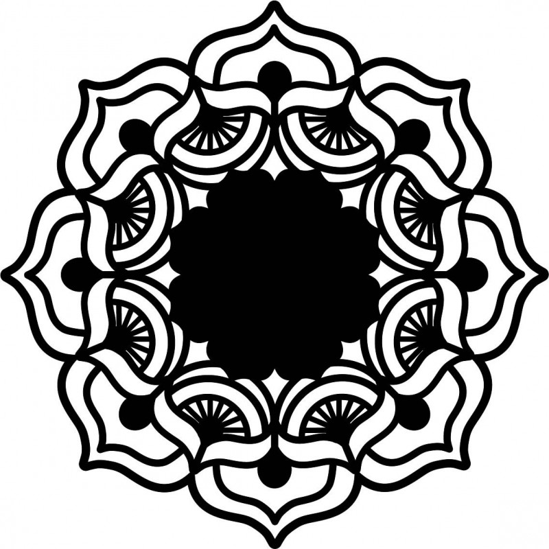 Mandala růže života kulatá dřevěný obraz na stěnu z překližky MIREK