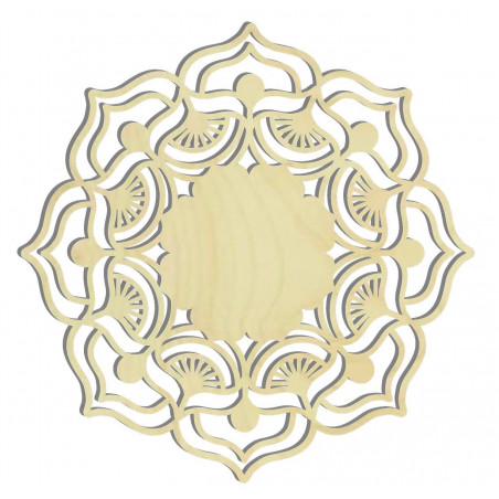 Mandala růže života kulatá dřevěný obraz na stěnu z překližky MIREK