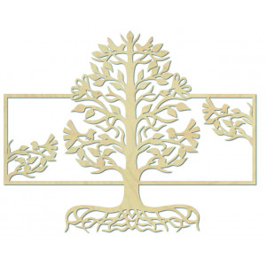 Dřevěný nástěnný obraz kořeny stromu z překližky topol MALFEL 2