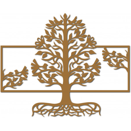 Dřevěný nástěnný obraz kořeny stromu z překližky topol MALFEL Dřevěný nástěnný obraz kořeny stromu z překližky topol MALFEL