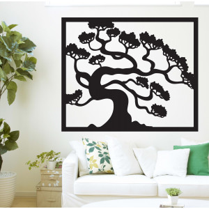 Dřevěný obraz na stěnu strom bonsai z překližky topol   Drázský