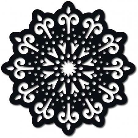 STYLESA moderní obraz na zeď květ ze dřeva překližky BELFON černý