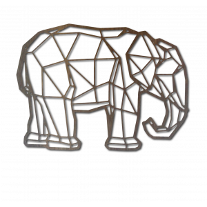 Styles Dřevěný obraz na stěnu z překližky slon PR0239 černý