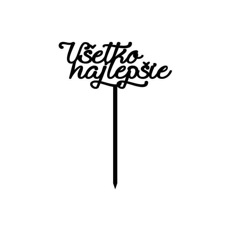 Plastový zápich na dort všechno nejlepší Rozměr 138 x 180 mm