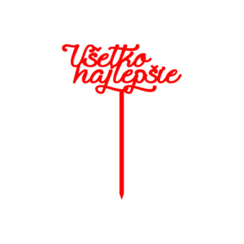 Plastový zápich na dort všechno nejlepší Rozměr 138 x 180 mm