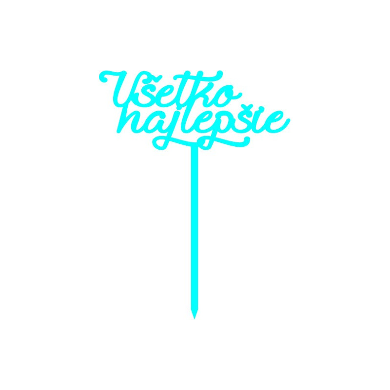 Plastový zápich na dort všechno nejlepší Rozměr 138 x 180 mm