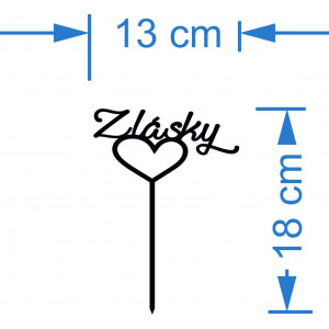 Plastová zátka na dort "Z lásky" - Rozměr 130 x 180 mm 2