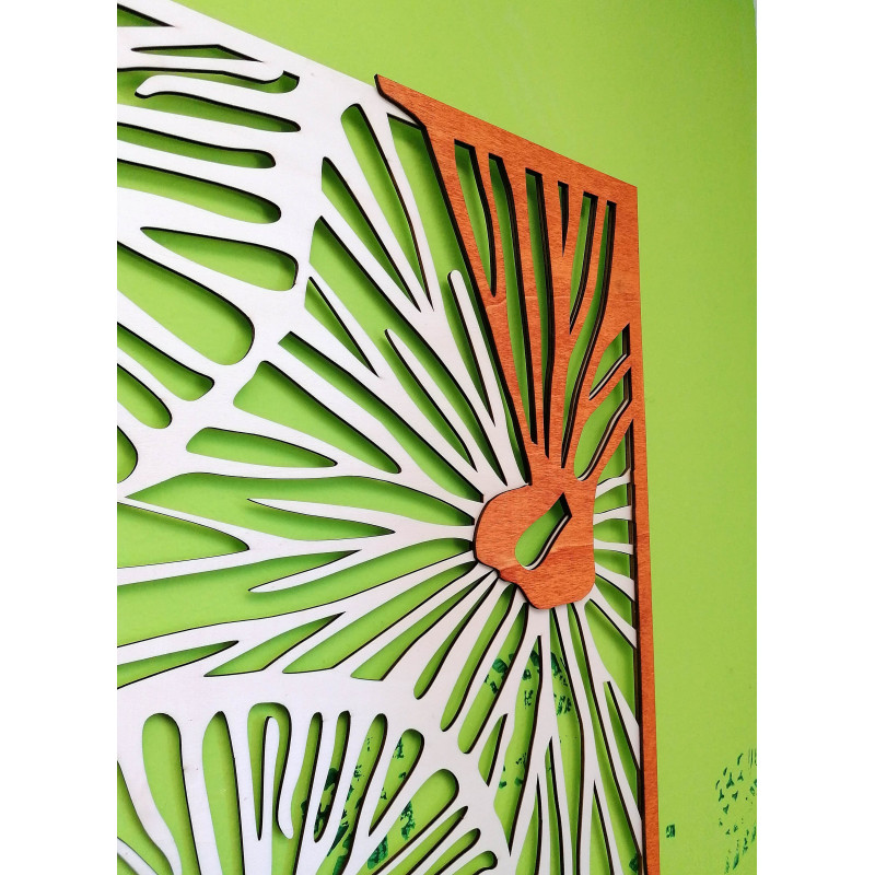 Vyřezávaný obraz na   stěnu z dřevěné překližky barva originál topol / orange ALENKA