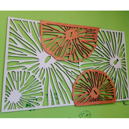 Elegantní dřevěná dekorace na zeď s květinovým vzorem - GENIUS