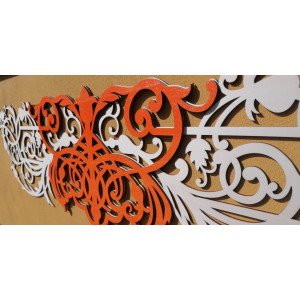 3D   vyřezávaný obraz z dřevěné překližky zadní část Topol originál, barva přední části dle výběru
