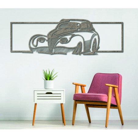 Retro stylizované dřevěné auto - dekorativní obraz na zeď - SAMUEL