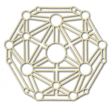 Geometrický obraz na zeď vyřezávaný z dřevěné překližky