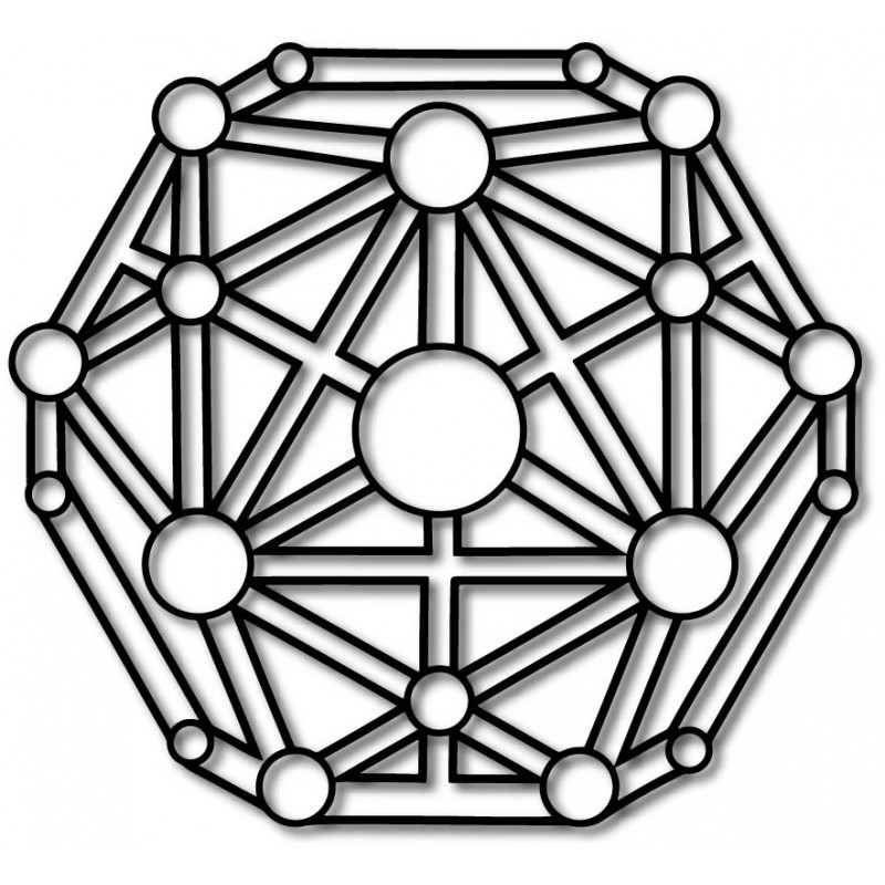 Geometrický obraz na zeď vyřezávaný z dřevěné...