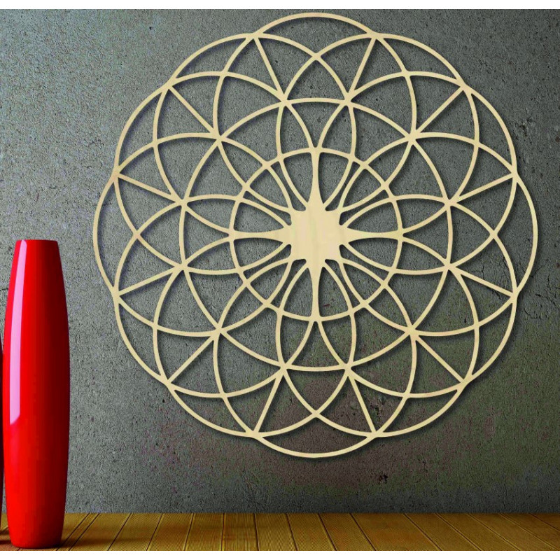 Kouzelná dřevěná mandala na stěnu - Kruhy I průměr FI 50, 60, 70, 80, 90, cm